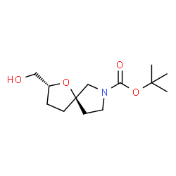 (2R,5R)-叔-丁基 2-(羟甲基)-1-氧杂-7-氮杂螺[4.4]壬烷-7-甲酸基酯结构式