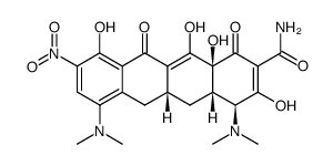 (4S,4aS,5aR,12S)-4,7-bis(dimethylamino)-1,4,4a,5,5a,6,11,12a-octahydro-3,10,12,12a-tetrahydroxy-9-nitro-1,11-dioxanaphthacene-2-carboxamide结构式