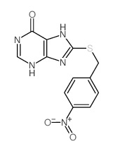 6H-Purin-6-one,1,9-dihydro-8-[[(4-nitrophenyl)methyl]thio]-结构式