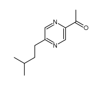 2-isopentyl-5-acetylpyrazine Structure