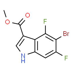 5-溴-4,6-二氟-1H-吲哚-3-羧酸甲酯结构式