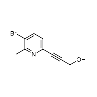 3-(5-溴-6-甲基吡啶-2-基)丙-2-炔-1-醇结构式
