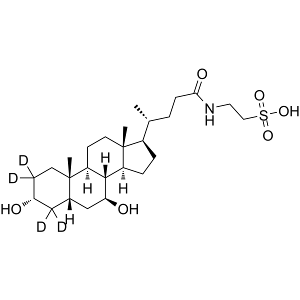 Tauroursodeoxycholic Acid-d4 MaxSpec® Standard结构式