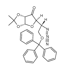 5-azido-5-deoxy-1,2-O-isopropylidene-6-O-triphenylmethyl-α-D-ribo-hex-3-ulofuranose Structure