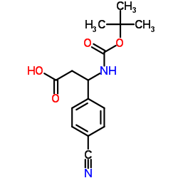 3-((叔丁氧基羰基)氨基)-3-(4-氰基苯基)丙酸结构式