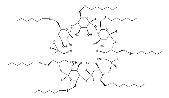 6-Deoxy-6-n-hexylthio-β-cyclodextrin结构式