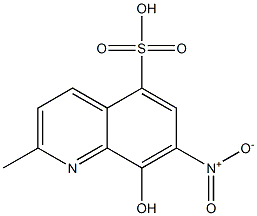 2-甲基-5-磺酸基-7-硝基-8-羟基喹啉结构式
