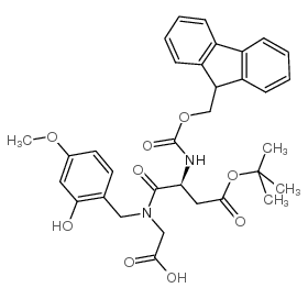 N-(芴甲氧羰基)-L-α-天冬氨酰-N-((2-羟基-4-甲氧基苯基)甲基)甘氨酸 1-叔丁酯结构式