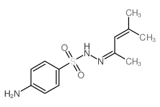 Benzenesulfonicacid, 4-amino-, 2-(1,3-dimethyl-2-buten-1-ylidene)hydrazide Structure