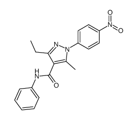 3-ethyl-5-methyl-1-(4-nitro-phenyl)-1H-pyrazole-4-carboxylic acid anilide结构式