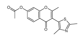 7-acetoxy-3-(2,4-dimethyl-thiazol-5-yl)-2-methyl-chromen-4-one结构式
