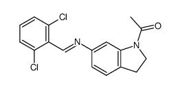 1-acetyl-6-(2,6-dichloro-benzylideneamino)-2,3-dihydro-indole结构式