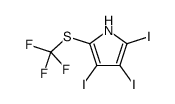 2,3,4-triiodo-5-(trifluoromethylsulfanyl)-1H-pyrrole结构式