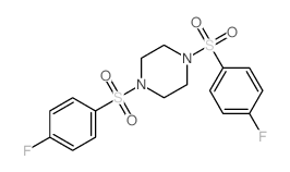 1,4-bis[(4-fluorophenyl)sulfonyl]piperazine结构式