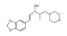 (E)-1-(1,3-benzodioxol-5-yl)-4-methyl-5-morpholin-4-ylpent-1-en-3-ol结构式