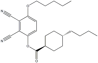 反式-4-丁基-环己烷羧酸 2,3-二氰基-4-(戊氧基)苯基酯结构式