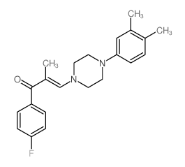 2-Propen-1-one, 3-(4-(3,4-dimethylphenyl)-1-piperazinyl)-1-(4-fluorophenyl)-2-methyl-结构式
