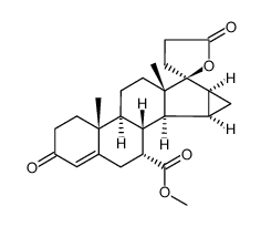 7α-(methoxycarbonyl)-15β,16β-methylene-3-oxo-17α-pregn-4-ene-21,17-carbolactone结构式