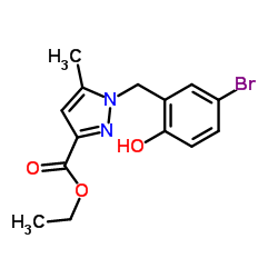 Ethyl 1-(5-bromo-2-hydroxybenzyl)-5-methyl-1H-pyrazole-3-carboxylate Structure