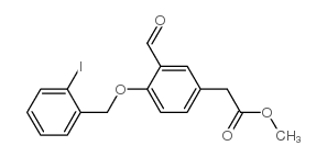 [3-烯醛-4-(2-碘苄氧基)苯基]乙酸甲酯结构式