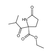 (S)-ethyl 2-isobutyryl-5-oxopyrrolidine-2-carboxylate结构式
