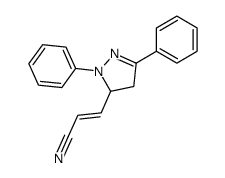 3-(2,5-diphenyl-3,4-dihydropyrazol-3-yl)prop-2-enenitrile Structure