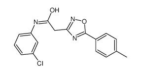 N-(3-氯苯基)-2-(5-(对甲苯)-1,2,4-噁二唑-3-基)乙酰胺结构式