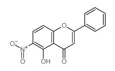 4H-1-Benzopyran-4-one,5-hydroxy-6-nitro-2-phenyl-结构式