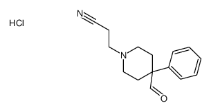 3-(4-formyl-4-phenylpiperidin-1-yl)propanenitrile,hydrochloride Structure