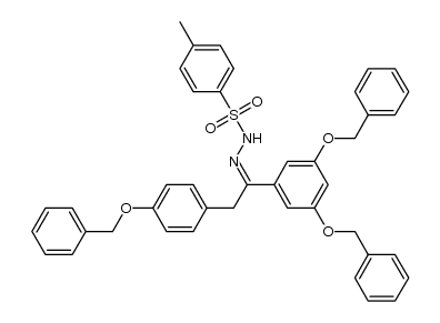 N-[1-(3,5-dibenzyloxyphenyl)-2-(4-benzyloxyphenyl)ethylidene]-N'-tosylhydrazine Structure