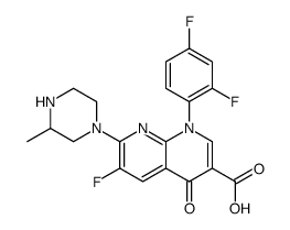 1-(2,4-difluorophenyl)-6-fluoro-7-(3-methylpiperazin-1-yl)-4-oxo-1,8-naphthyridine-3-carboxylic acid Structure