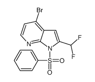 4-Bromo-2-(difluoromethyl)-1-(phenylsulfonyl)-1H-pyrrolo[2,3-b]py ridine Structure