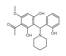 2',4'-dihydroxy-3'-((2-hydroxyphenyl)-(1-piperidino)-methyl)-6'-methoxyacetophenone Structure