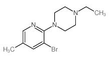 3-溴-2-(4-乙基哌嗪)-5-甲基吡啶结构式
