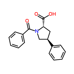 反式-1-苯甲酰-4-苯基-L-脯氨酸结构式