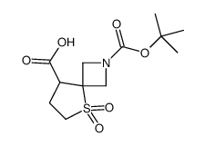2-(叔丁氧基羰基)-5-硫杂-2-氮杂螺[3.4]辛烷-8-羧酸 5,5-二氧化物结构式