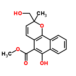 6-羟基-2-(羟基甲基)-2-甲基-2H-萘并[1,2-B]吡喃-5-羧酸甲酯结构式