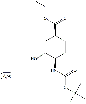 (1S,3R,4R)-4-(Boc-amino)-3-hydroxy-cyclohexane-carboxylic acid ethyl ester hydrochloride Structure