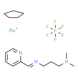 (η⁵-环戊二烯基)[N,N-二甲基-Ν'-(2-吡啶基亚甲基)丙烷-1,3-二胺]六氟磷酸钌结构式