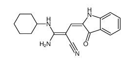 (Z)-3-amino-3-(cyclohexylamino)-2-[(Z)-(3-oxo-1H-indol-2-ylidene)methyl]prop-2-enenitrile结构式