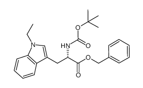 (S)-2-t-butoxycarbonylamino-3-(1-ethyl-1H-indol-3-yl)propionic acid benzyl ester结构式
