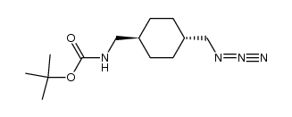 N-tert-butoxycarbonyl-trans-4-(aminomethyl)cyclohexanemethyl azide结构式