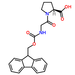 (S)-1-(2-((((9H-芴-9-基)甲氧基)羰基)氨基)乙酰基)吡咯烷-2-羧酸结构式