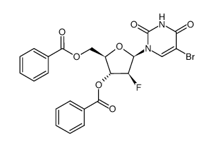 5-Bromo-3',5'-bis-O-benzoyl-2'-deoxy-2'-fluoro-beta-D-arabinouridine结构式