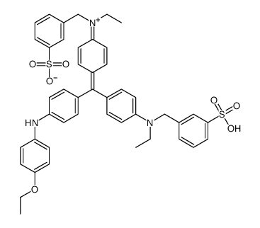 3-[[4-[[4-(4-ethoxyanilino)phenyl]-[4-[ethyl-[(3-sulfonatophenyl)methyl]azaniumylidene]cyclohexa-2,5-dien-1-ylidene]methyl]-N-ethylanilino]methyl]benzenesulfonate,hydron Structure