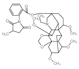 Aconitane-4-methanol,20-ethyl-1,6,14,16-tetramethoxy-7,8-[methylenebis(oxy)]-,4-[2-[(3S)-3-methyl-2,5-dioxo-1-pyrrolidinyl]benzoate], (1a,6b,14a,16b)- Structure