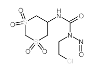 Urea, N-(2-chloroethyl)-N-1,3-dithian-5-yl-N-nitroso-, S,S,S,S-tetraoxide (9CI) structure