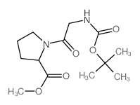 L-Proline, N-[(1,1-dimethylethoxy)carbonyl]glycyl-, methyl ester结构式