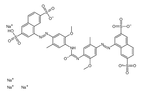 tetrasodium,4-[[4-[[4-[(3,7-disulfonatonaphthalen-1-yl)diazenyl]-2-methoxy-5-methylphenyl]carbamoylamino]-5-methoxy-2-methylphenyl]diazenyl]naphthalene-2,6-disulfonate Structure