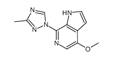 4-甲氧基-7-(3-甲基-1H-1,2,4-三唑-1-基)-1H-吡咯并[2,3-c]吡啶结构式